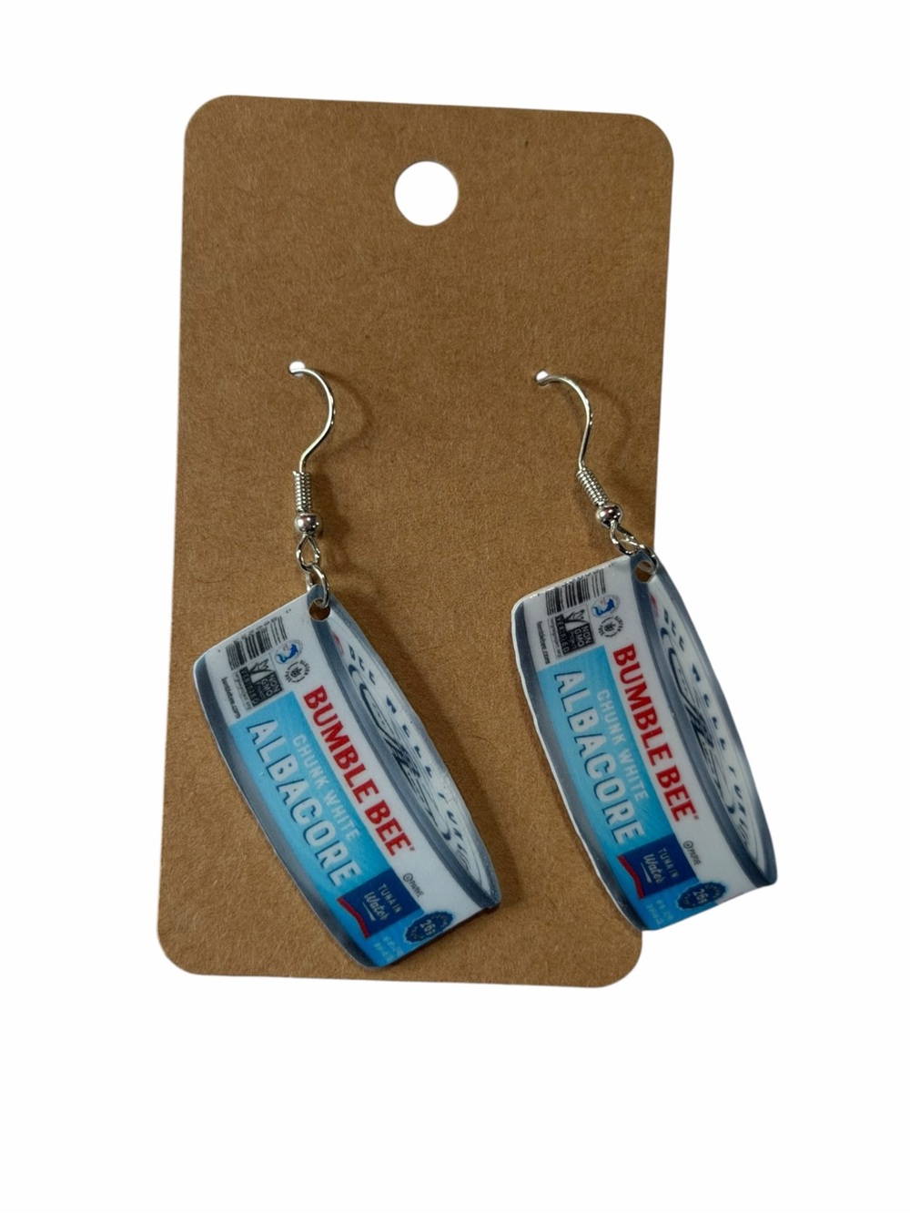 Albacore Can Dangle Earrings - Blue/White